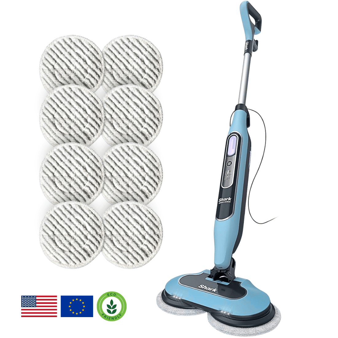 Shark® Steam & Scrub Mop – All-in-One Steam Mop with LED Lights, XL Tank & 8 Cloths