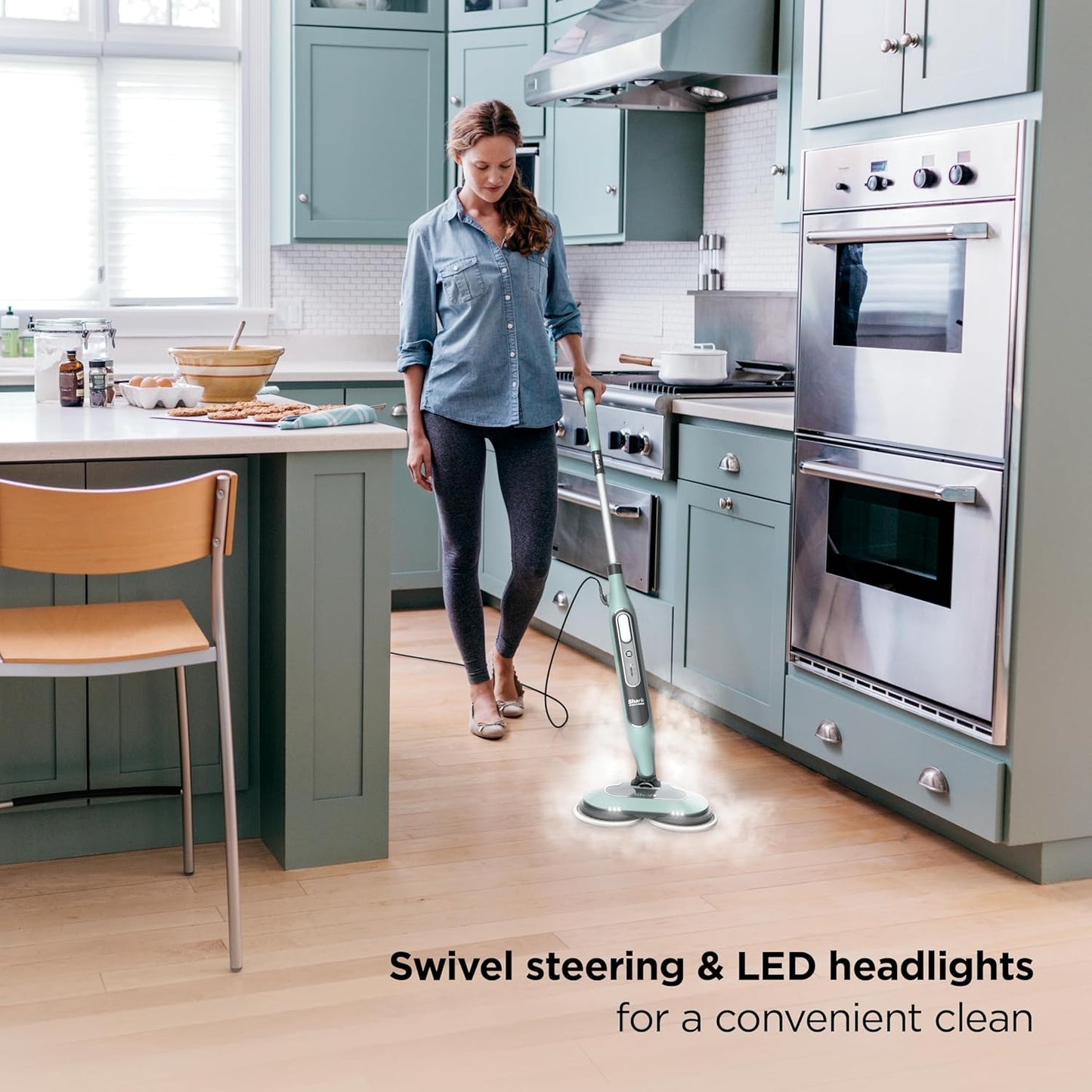 Shark® Steam & Scrub Mop – All-in-One Steam Mop with LED Lights, XL Tank & 8 Cloths