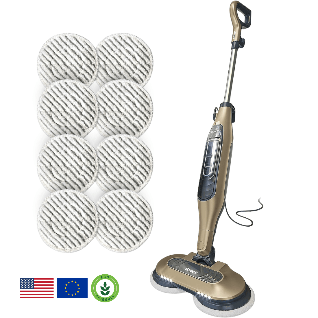 Shark® Steam & Scrub Mop – All-in-One Steam Mop with LED Lights, XL Tank & 8 Cloths