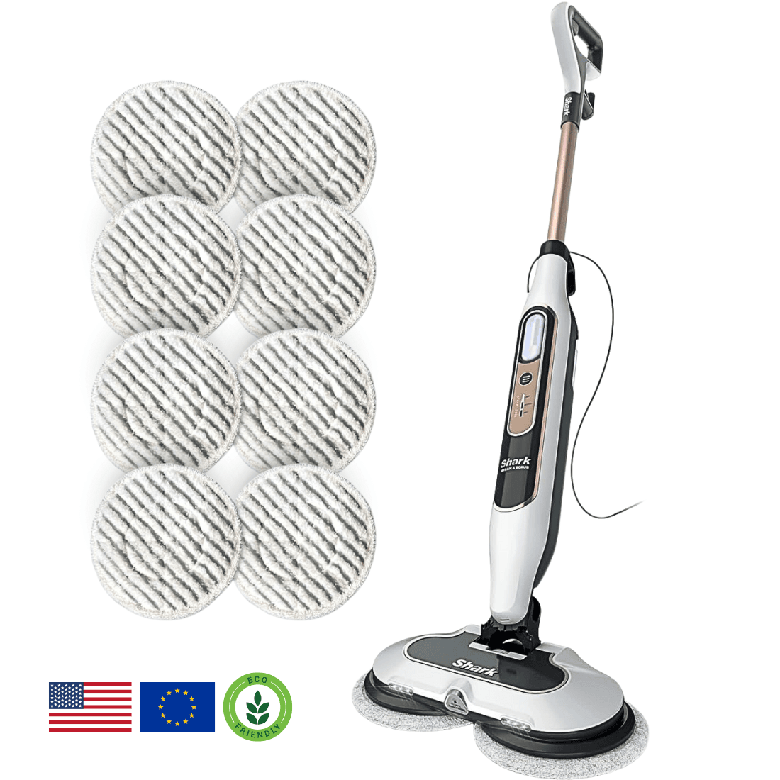Shark® Steam & Scrub Mop – All-in-One Steam Mop with LED Lights, XL Tank & 8 Cloths